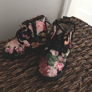 Flowered Toddler Combat Boots